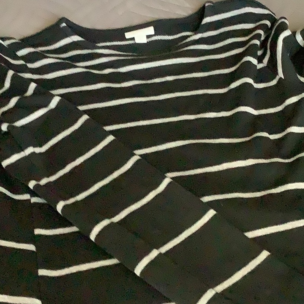 J. Jill Black and White Long Sleeve Dress